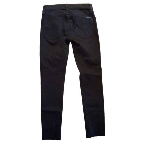Hudson Krista Low/Mid-Rise Super Skinny Jeans Stretch Denim Raw Hem Black Sz 26 - Picture 4 of 7